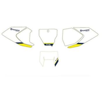 Startnummer-Hintergrund Aufkleber Husqvarna Weiss