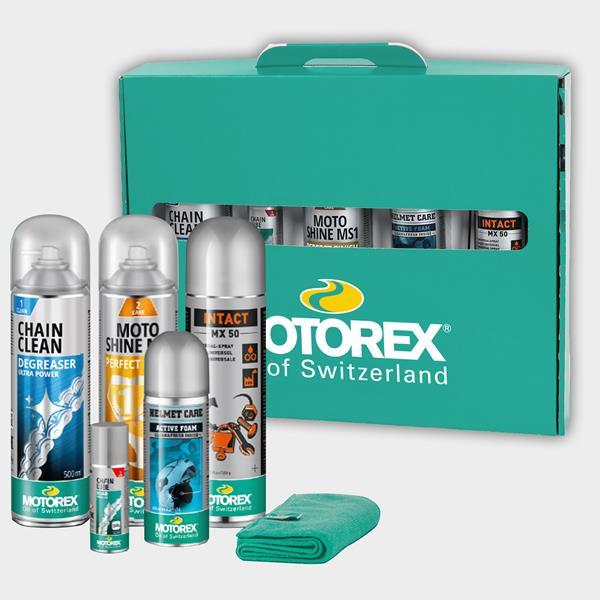 MOTOREX Das Geschenk für Motorradbegeisterte 5-teiliges Spray Set