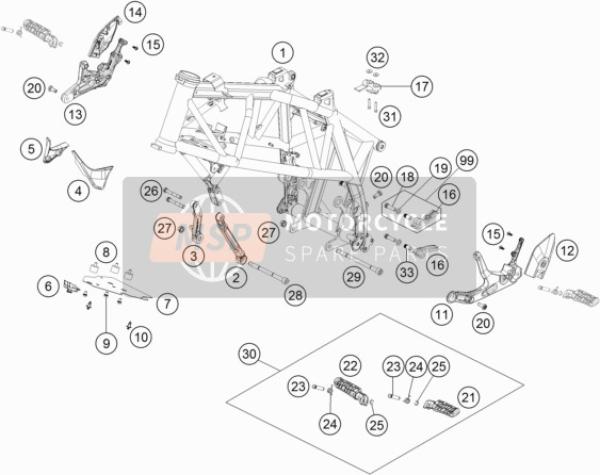 Fußrastenträger vo/re